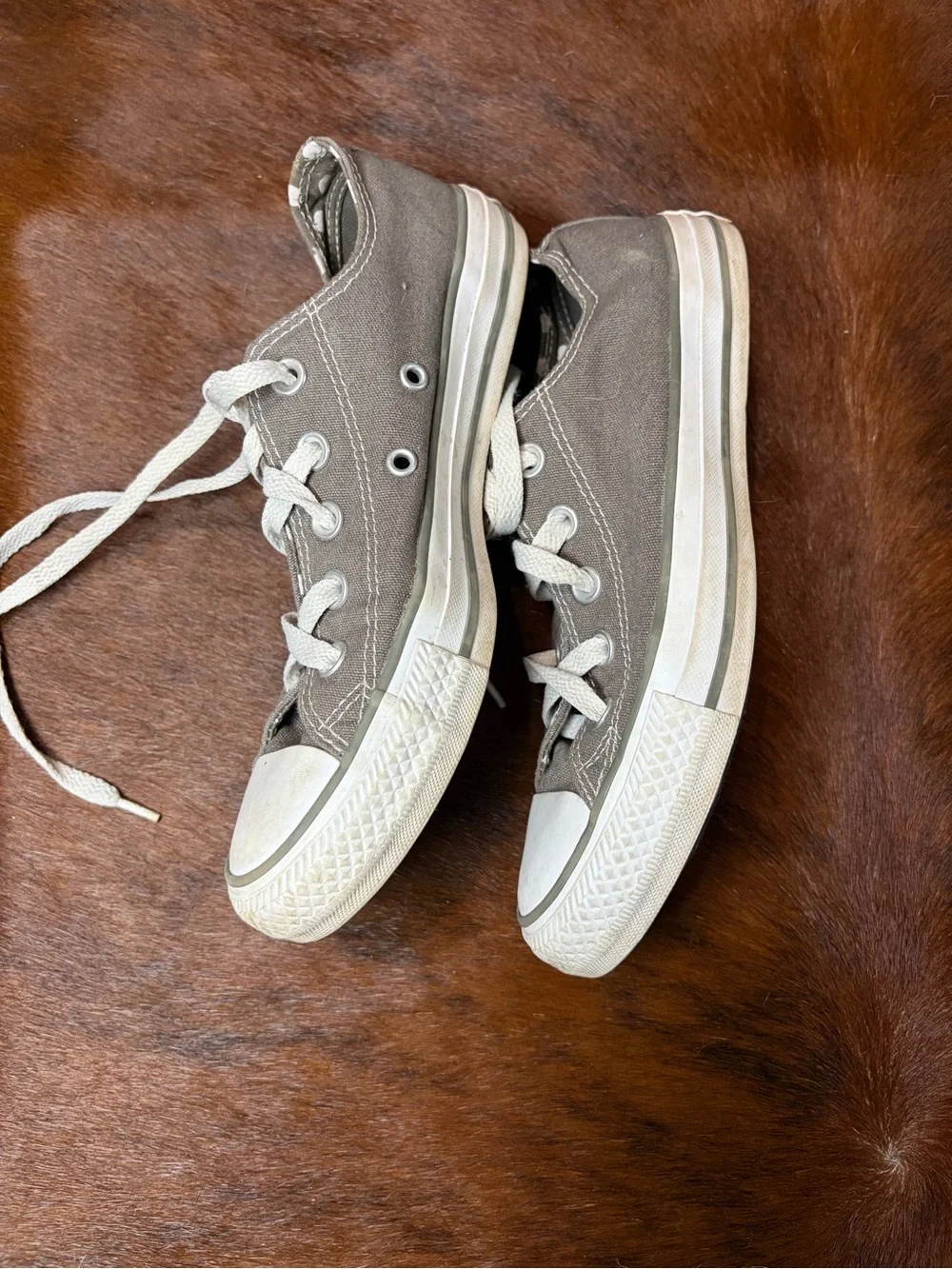 Taupe Canvas Low-Top Sneakers